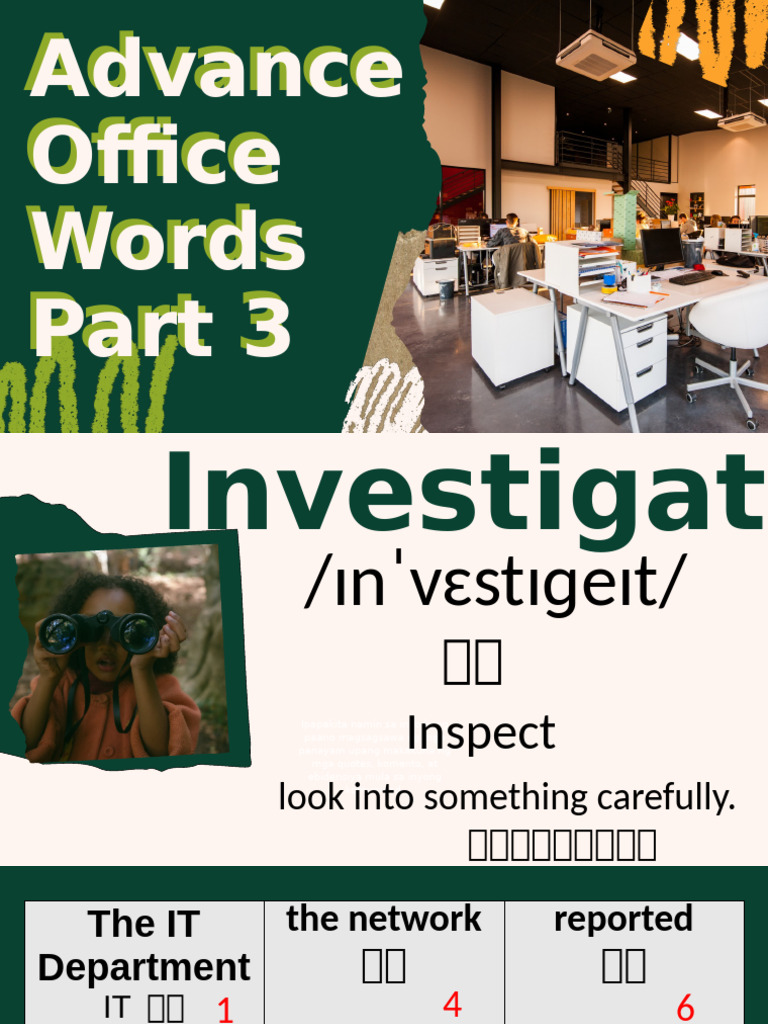 Advanced Office Vocabulary Guide | PDF