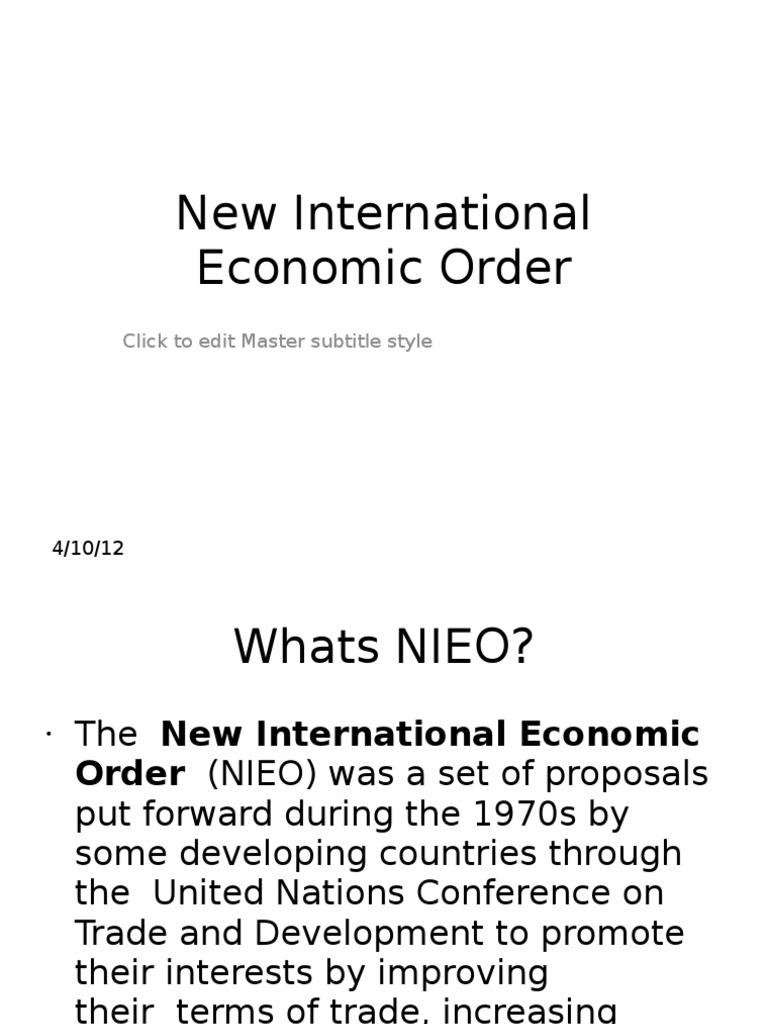 essay on new international economic order