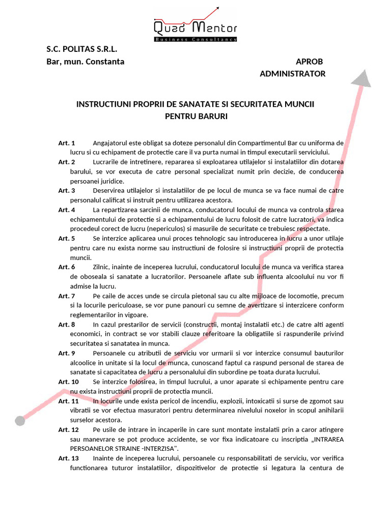 Instructiuni Bar | PDF