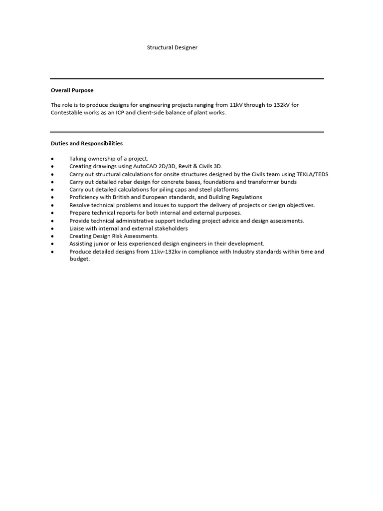 Structural Designer 1 | PDF