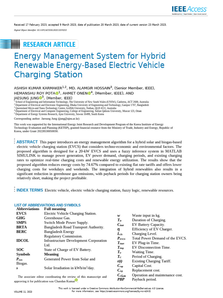 Hybrid Renewable EV Charging Management | PDF | Electric Vehicle ...