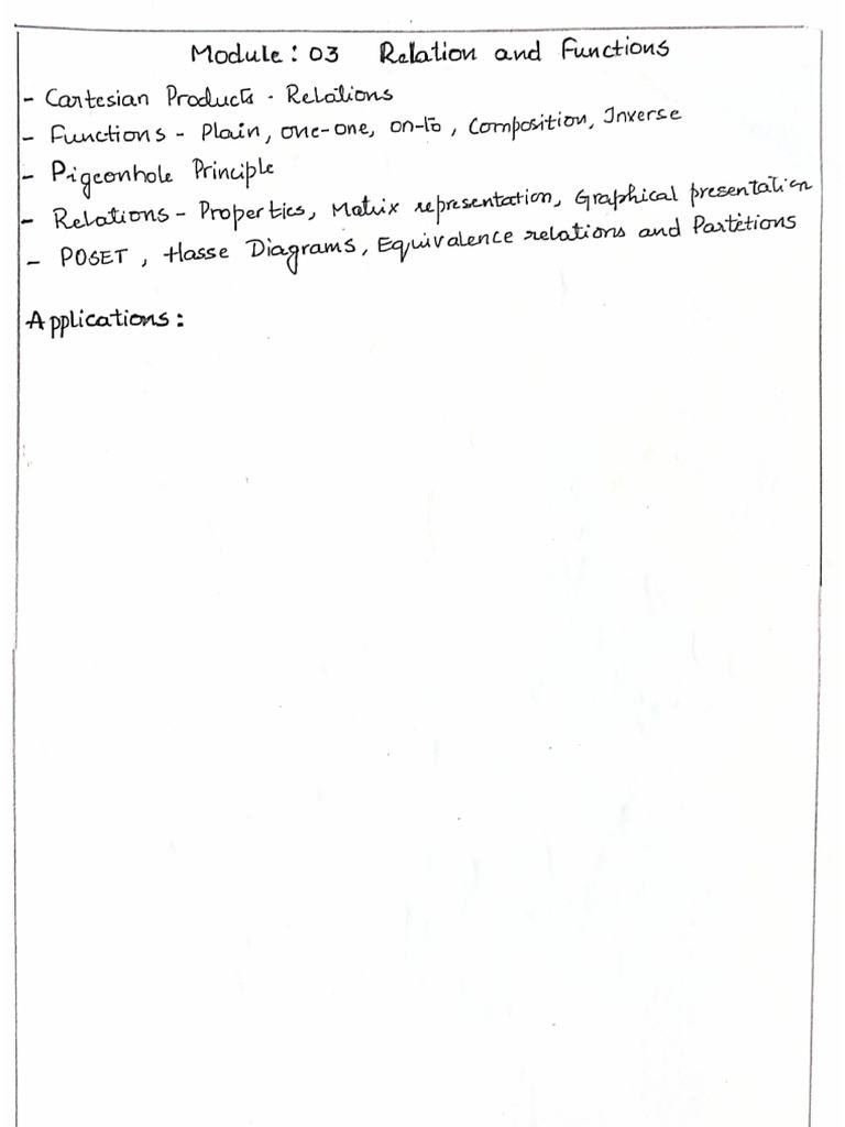 DMS - Module 3 Relations and Functions | PDF