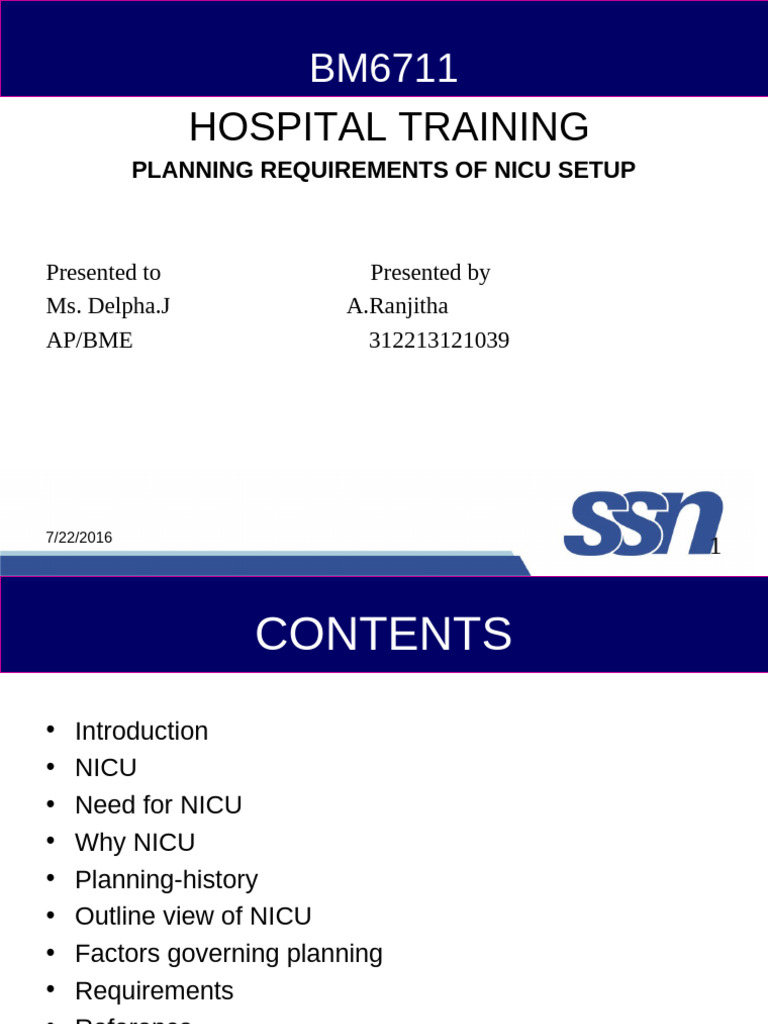 NICU Setup Planning Requirements Guide | PDF | Neonatal Intensive Care ...