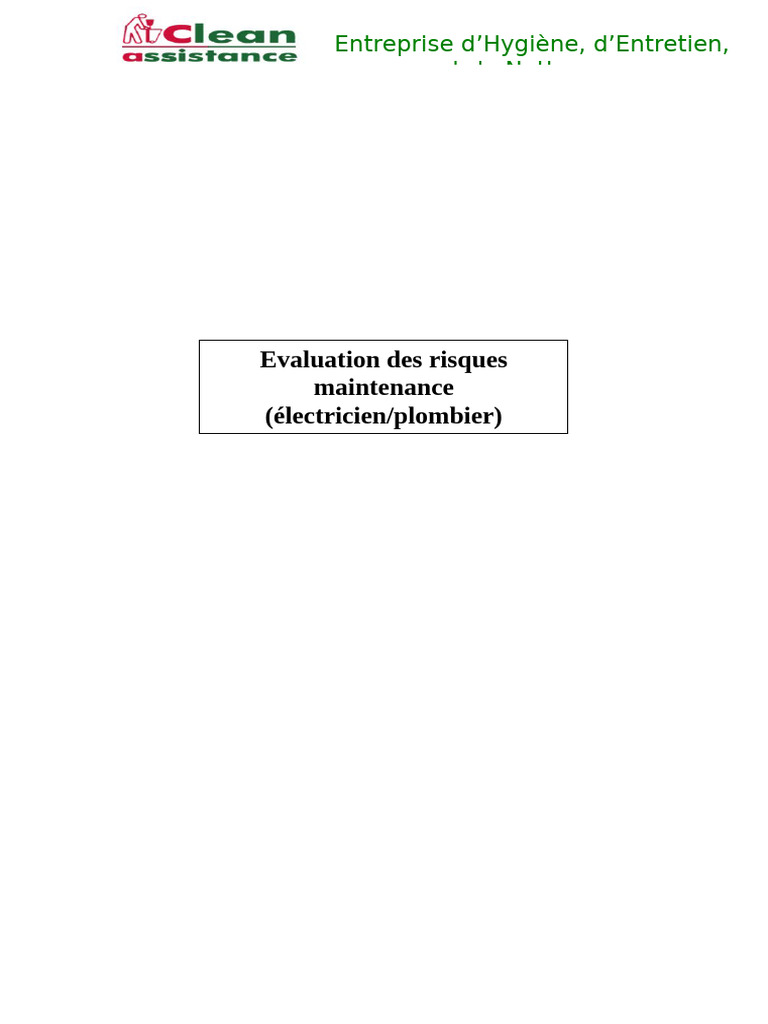 Évaluation des Risques Électriques en Maintenance | PDF | Évaluation ...