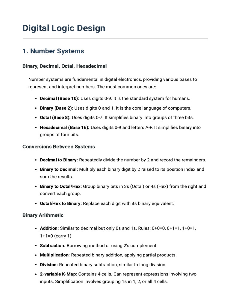 Digital Logic Design - Comprehensive Notebeowheijeh2u2j3b | PDF | Logic ...