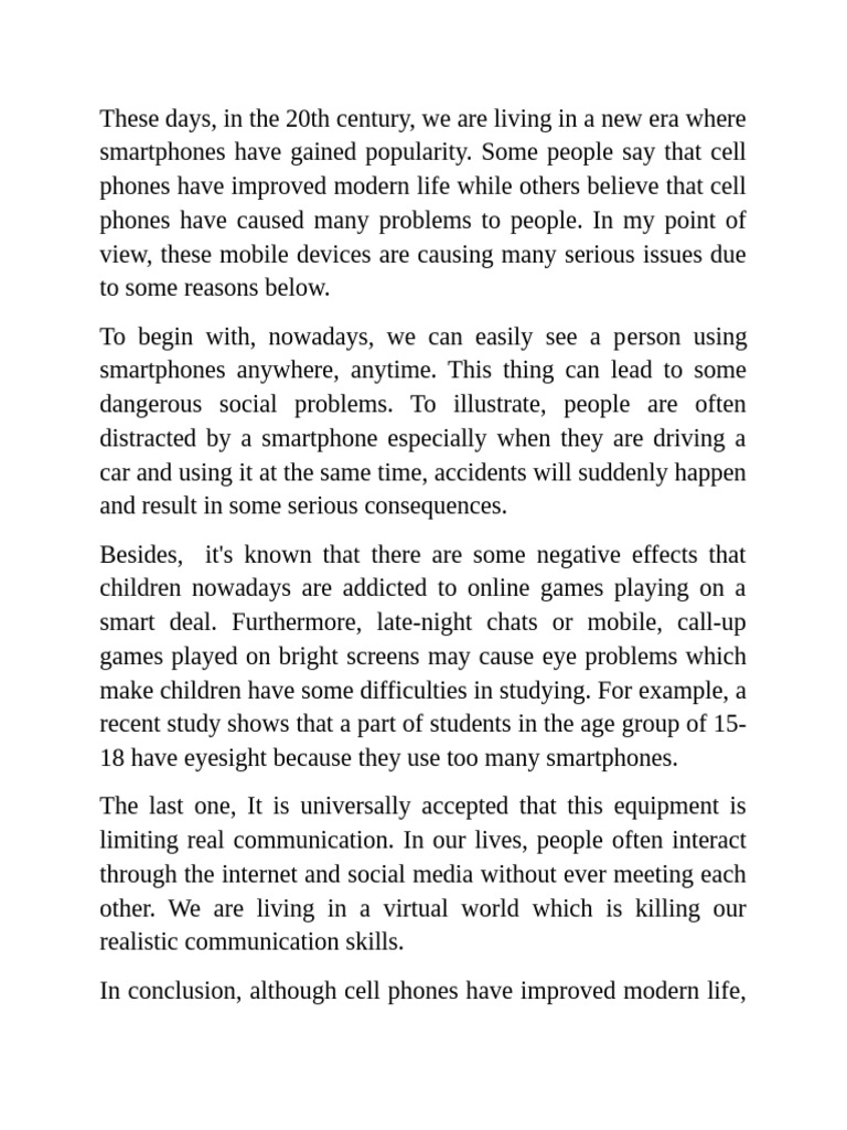 Impact of Smartphones on Modern Life | PDF