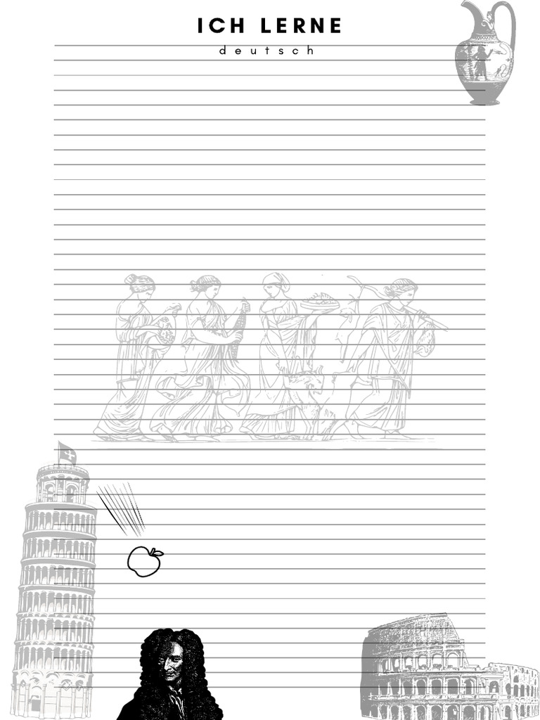 German Study Lined Paper - 