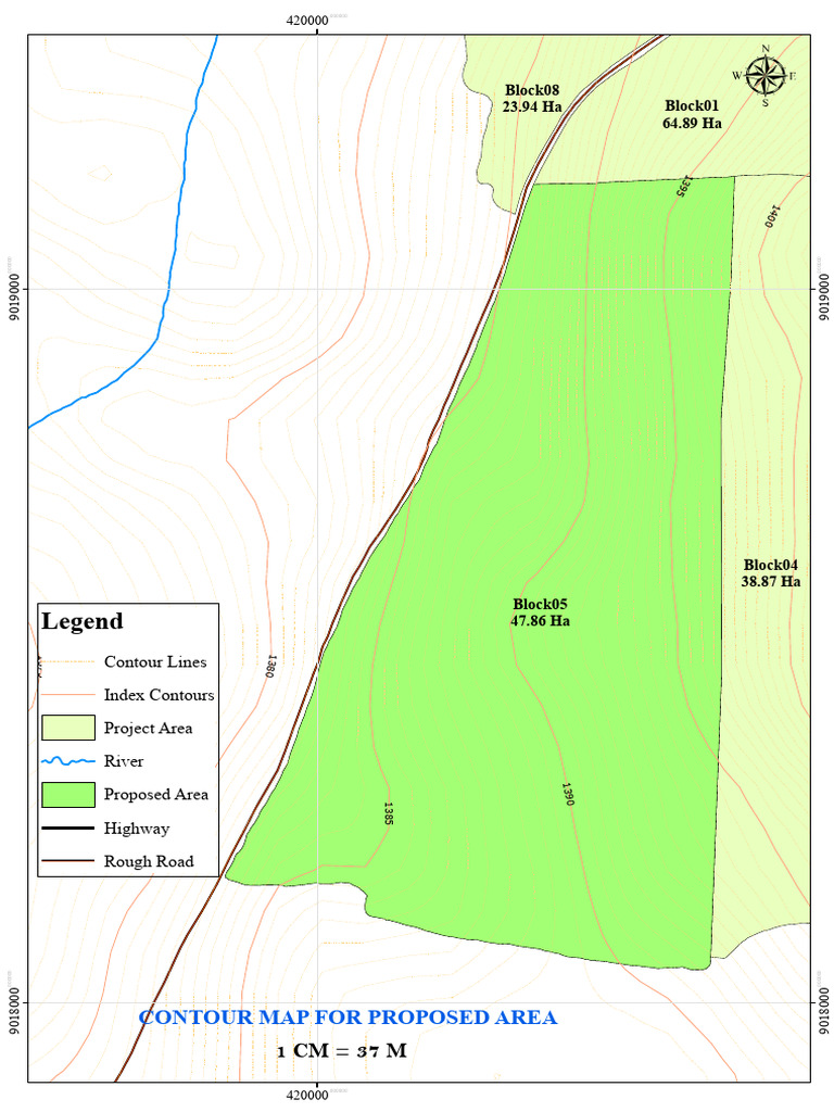 Contour Map for Proposed Area Analysis | PDF