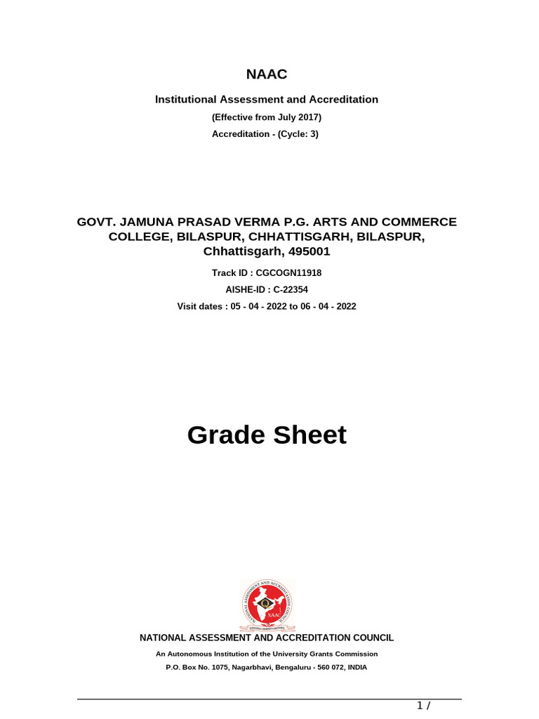 NAAC Accreditation Report for College | PDF | Curriculum | Learning