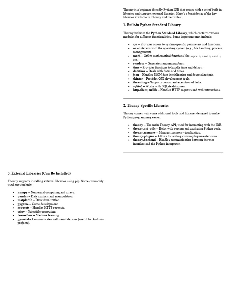 Thonny: A Beginner-Friendly Python IDE | PDF | Python (Programming ...