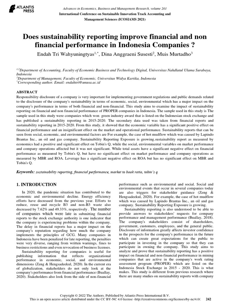 Impact of Sustainability Reporting in Indonesia | PDF | Sustainability ...