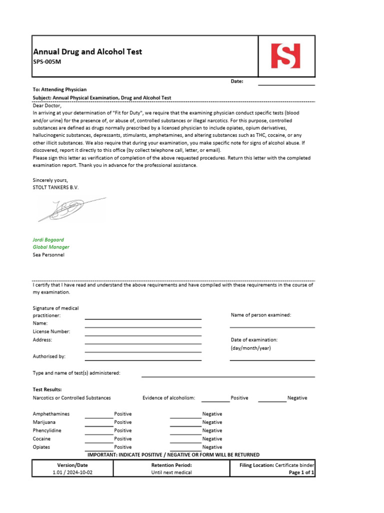 Annual Drug and Alcohol Test Results | PDF | Drugs | Substance Abuse