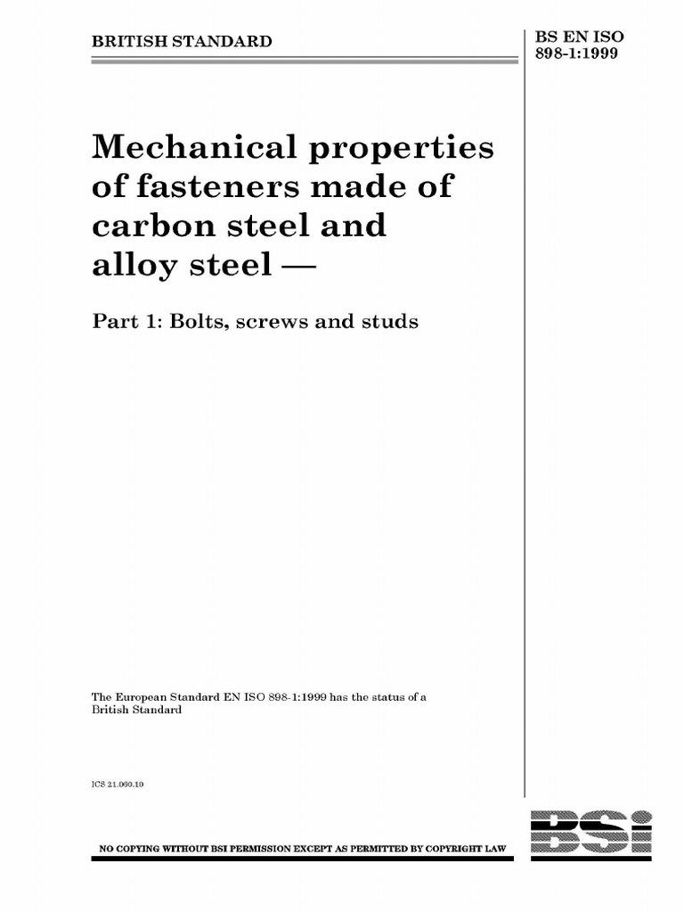 Iso898 1 Bolts | PDF
