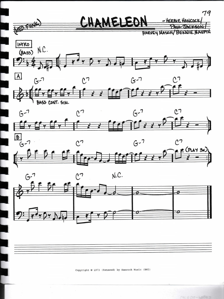 Chameleon For Eb Instruments | PDF