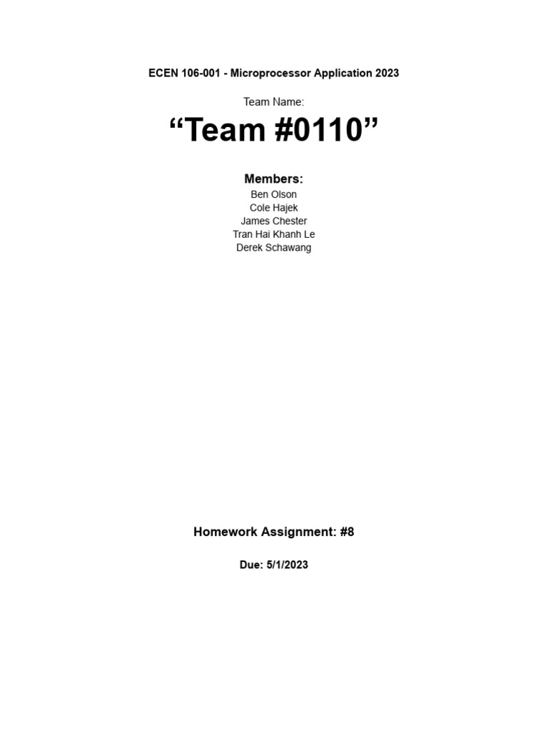Microprocessor Application Homework 8 | PDF | Computer Engineering ...