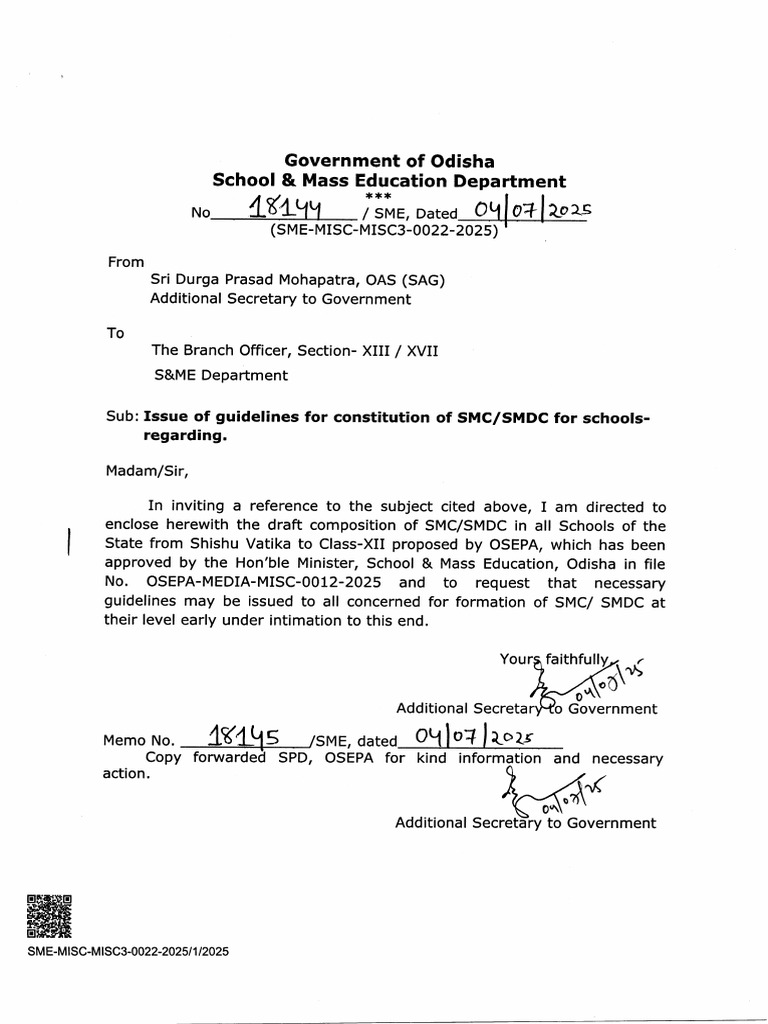 SMC/SMDC Formation Guidelines Odisha | PDF