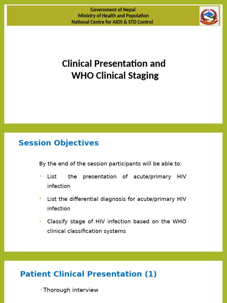 WHO Clinical Staging of HIV Infection | PDF | Infection | Hiv