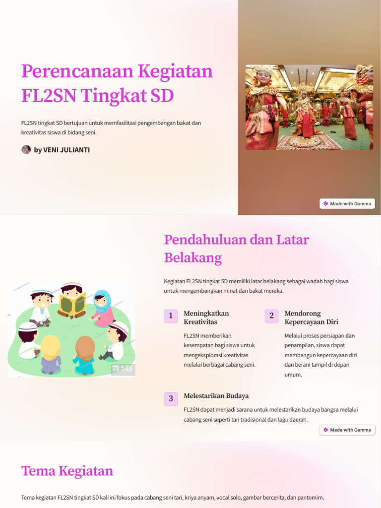 Perencanaan Kegiatan FL2SN Tingkat SD | PDF
