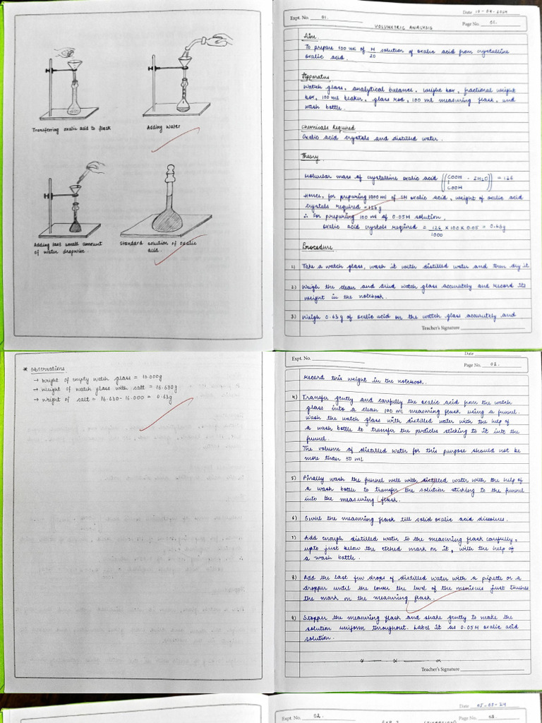 Chemistry Practical File - 3rd Semester | PDF