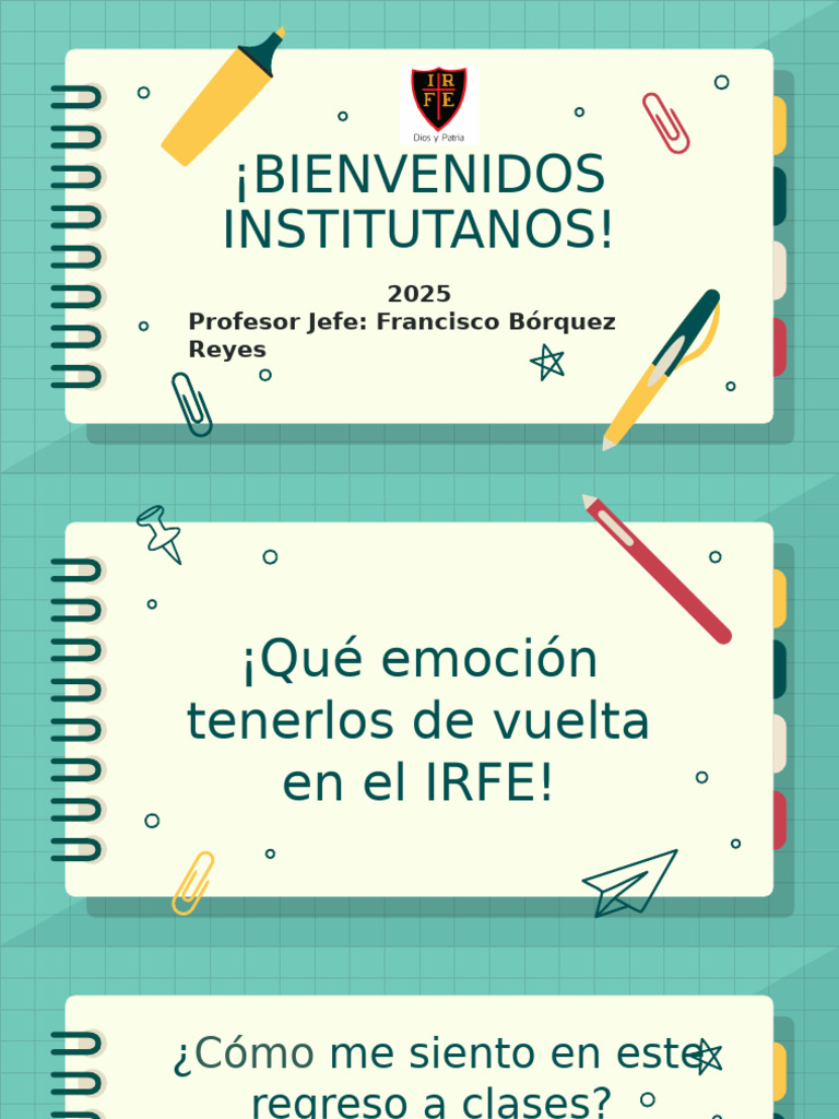 Primer Día de Clases 2025 en IRFE | PDF