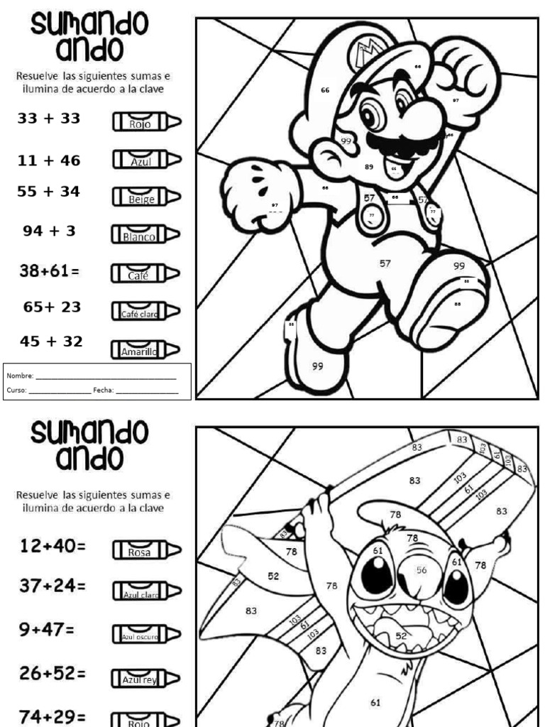 Sumas para Imprimir en Clase | PDF