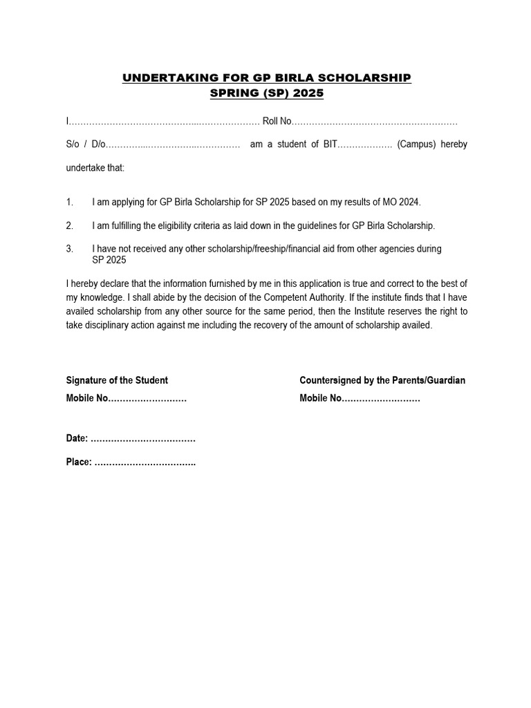 Undertaking | PDF