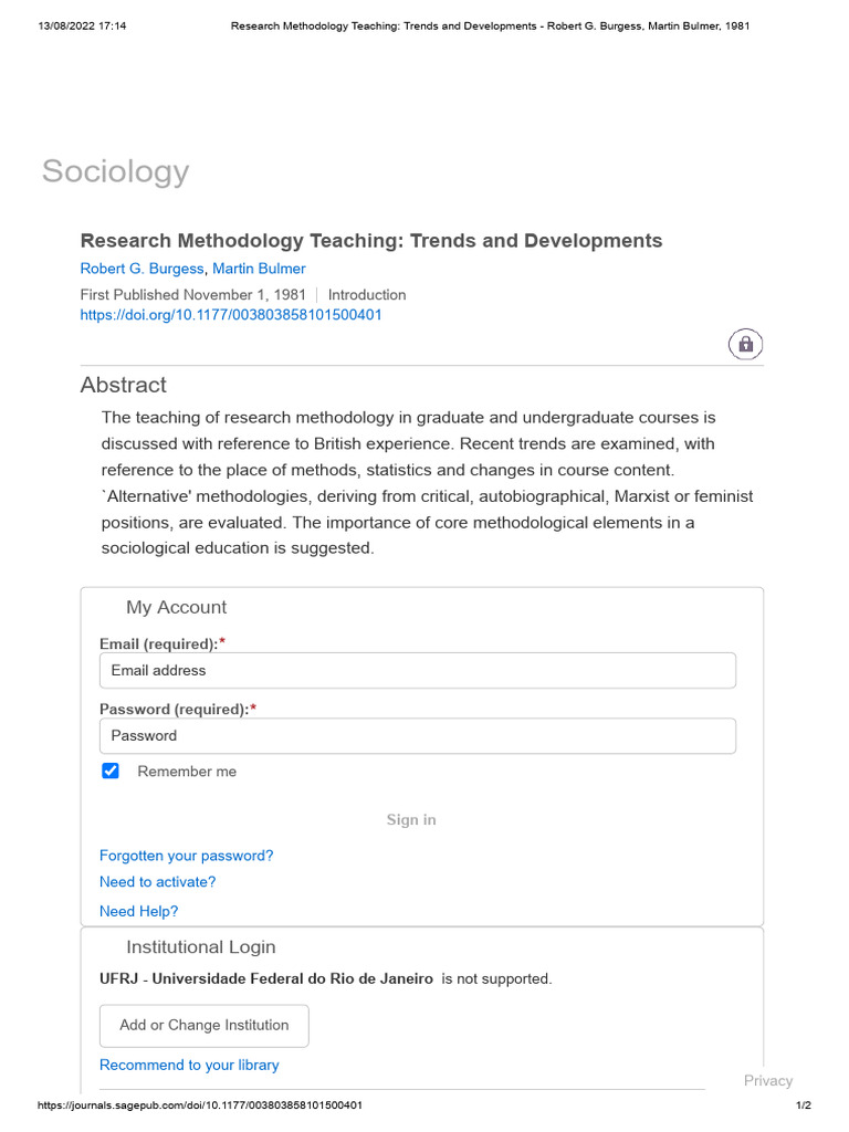 Trends in Research Methodology Teaching | PDF