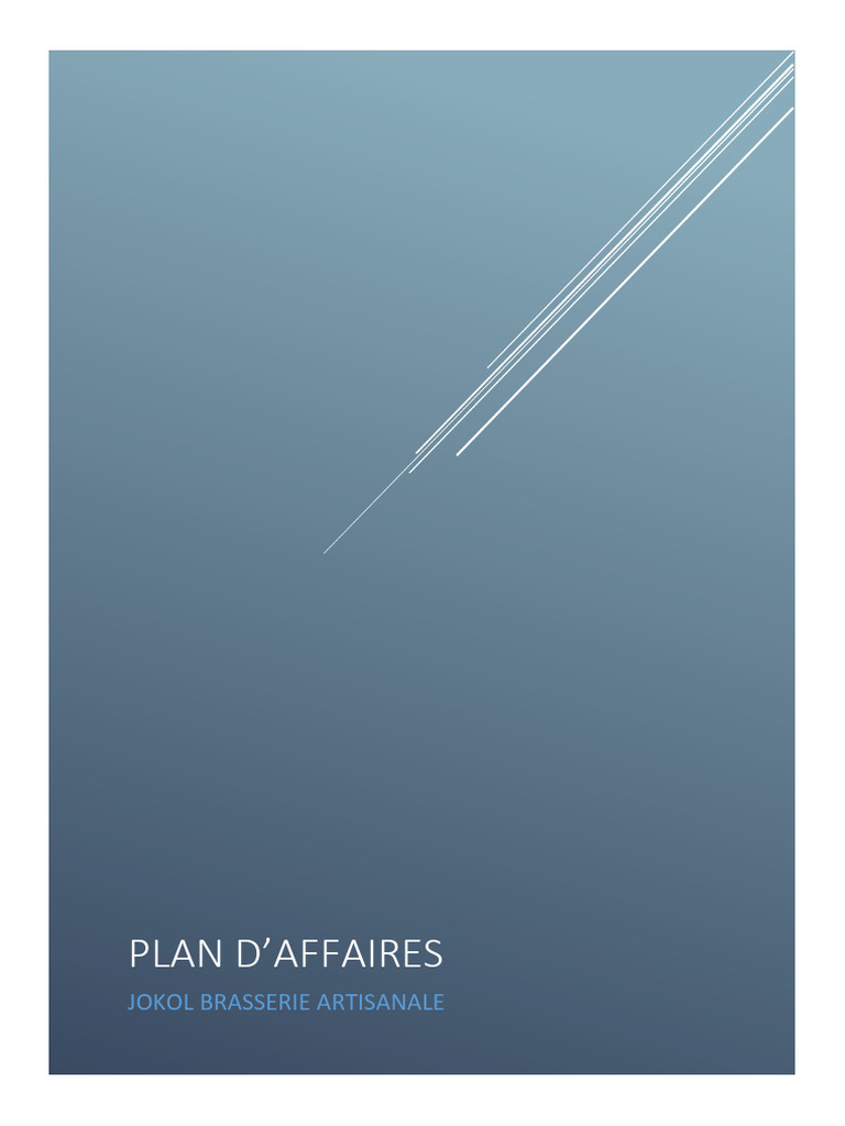 Plan d'Affaires Jokol Brasserie | PDF | Business | Responsabilité ...