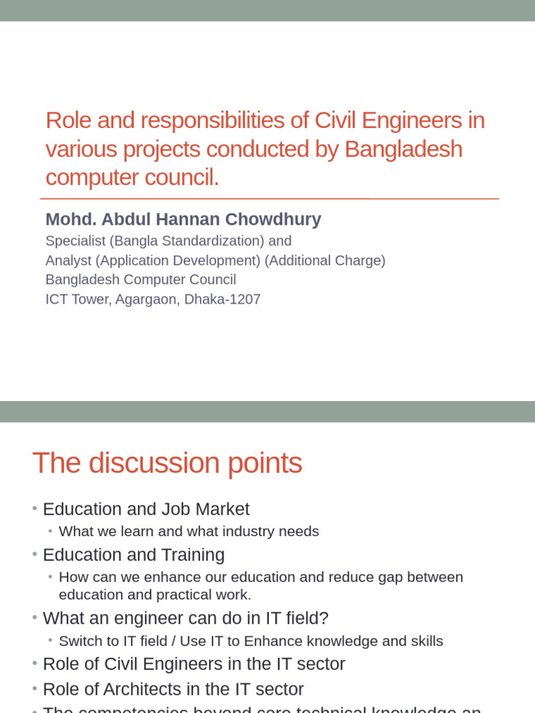 Civil Engineers' Roles in IT Projects | PDF | Civil Engineering | Data ...