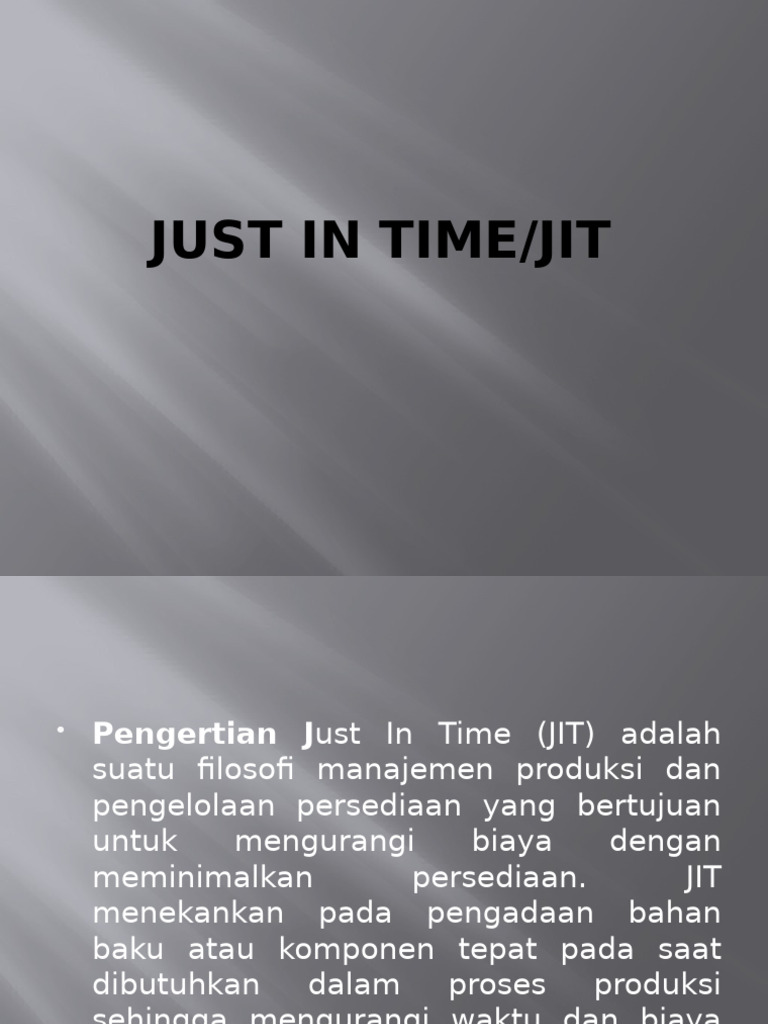 Keuntungan dan Tantangan JIT | PDF