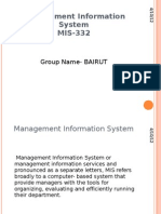 Management Information System MIS-332: Group Name-BAIRUT