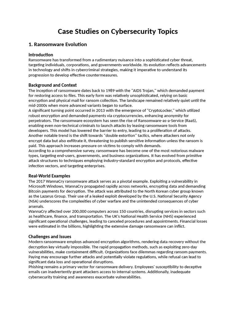 Ransomware Evolution and Mitigation Strategies | PDF | Security ...