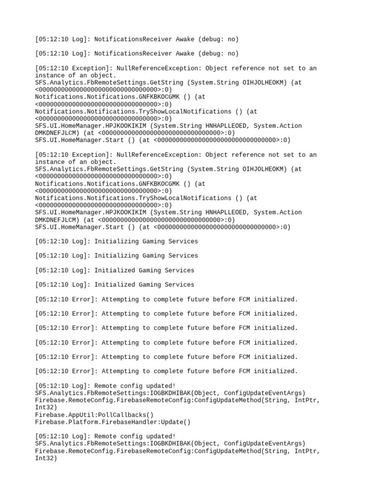 Unity Debug Log: NullReferenceExceptions | PDF | Computer Programming ...