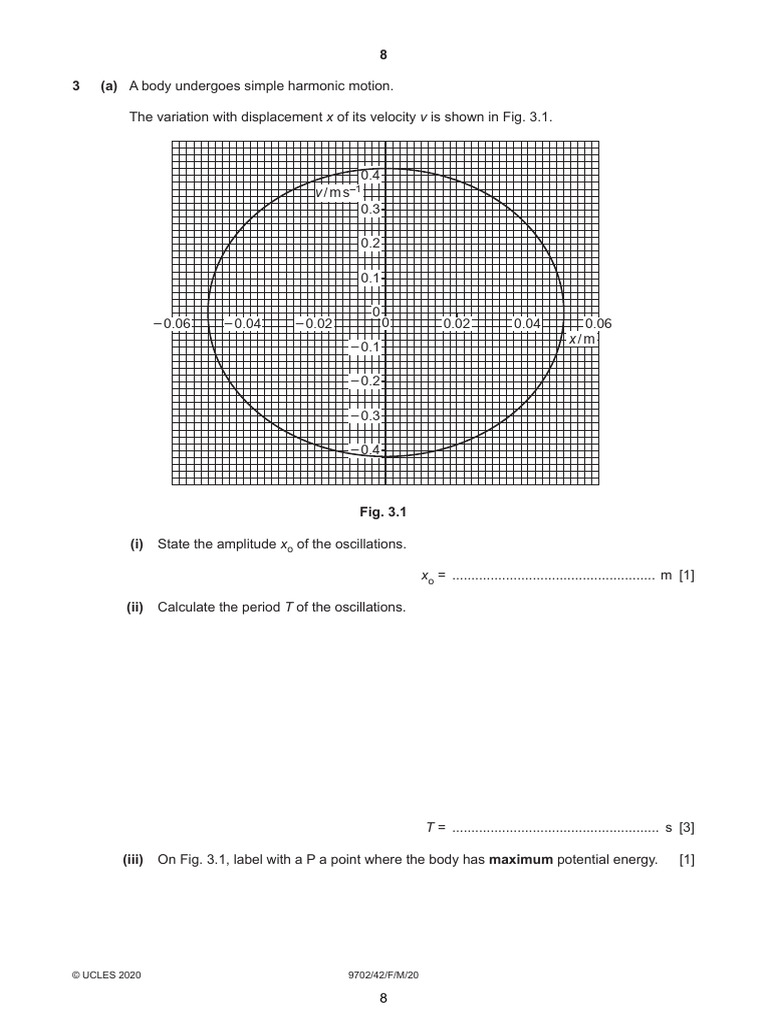 Simple Harmonic Motion Analysis and Calculations | PDF | Oscillation ...