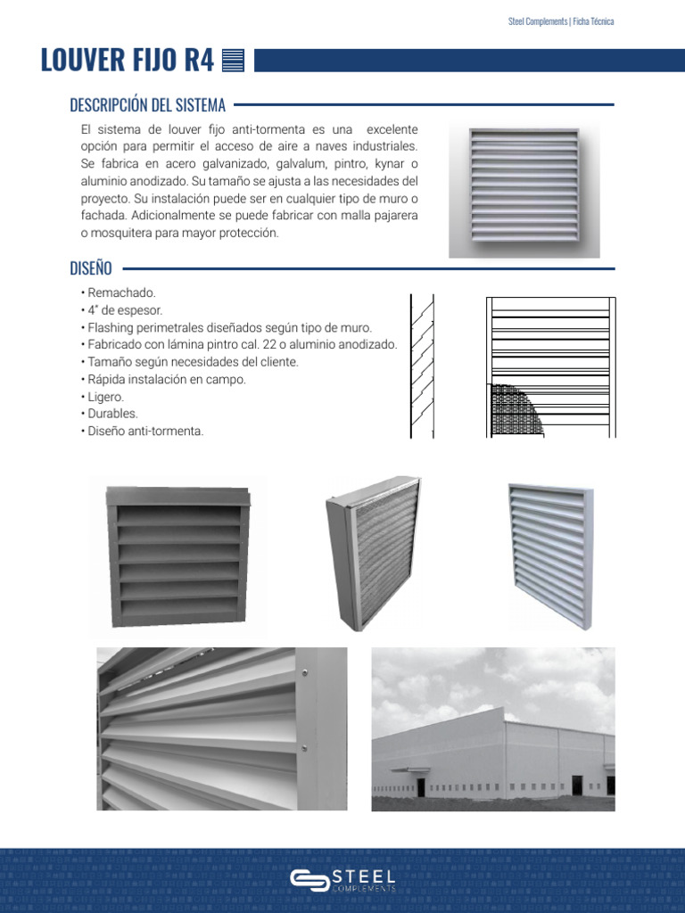 Puertas Louver Metálicas para Aireación | PDF | Rieles | Materiales