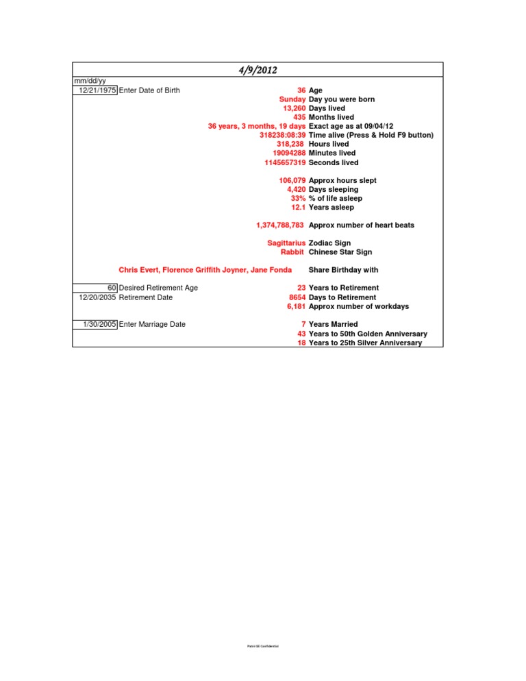 Life Calculations | PDF