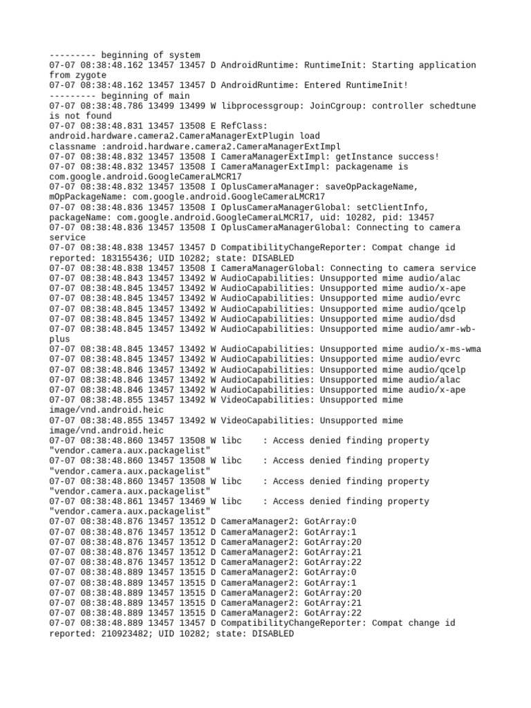Android Camera Manager Logs Analysis | PDF | Software Engineering ...