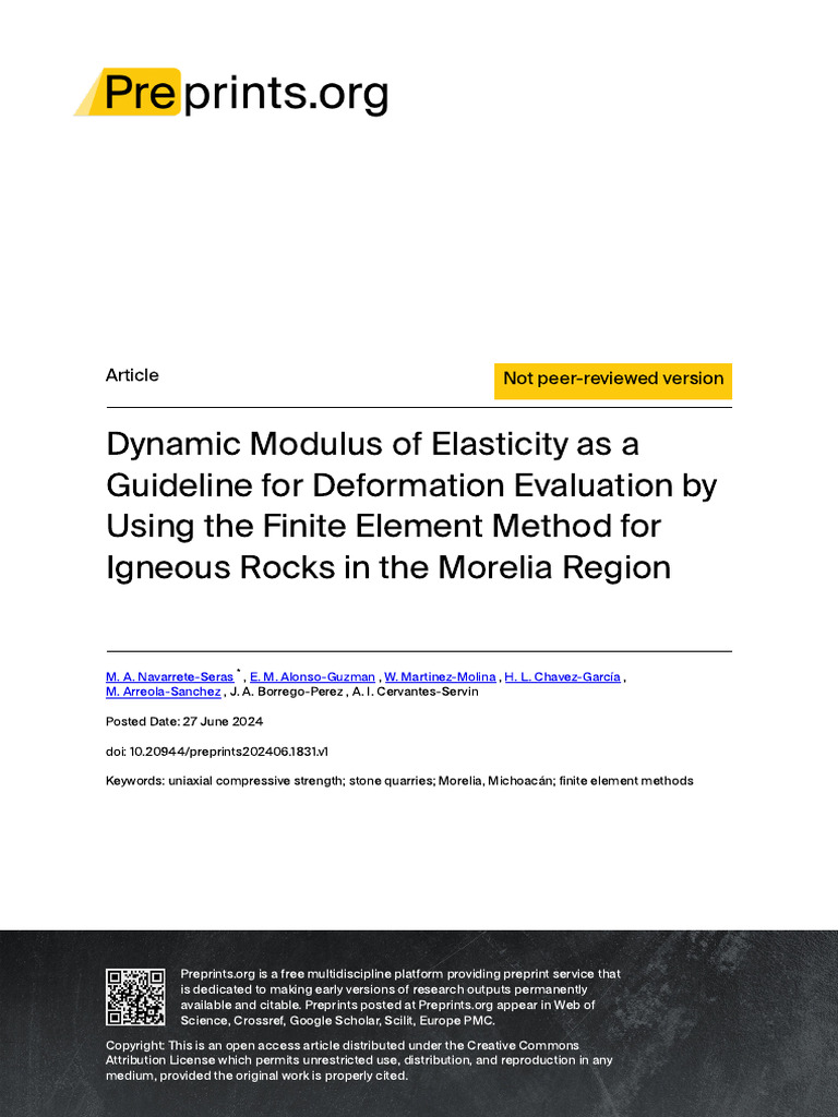 Dynamic Modulus of Elasticity As A Guideline For D | PDF | Young's ...