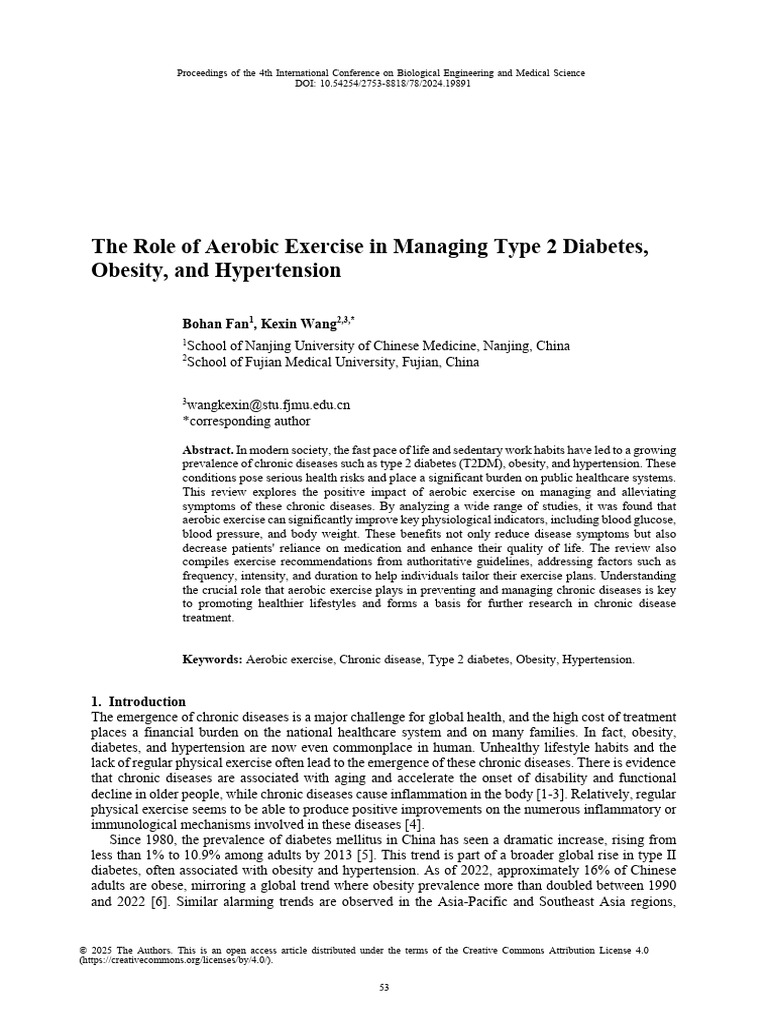 Aerobic Exercise for Diabetes Management | PDF | Obesity | Diabetes