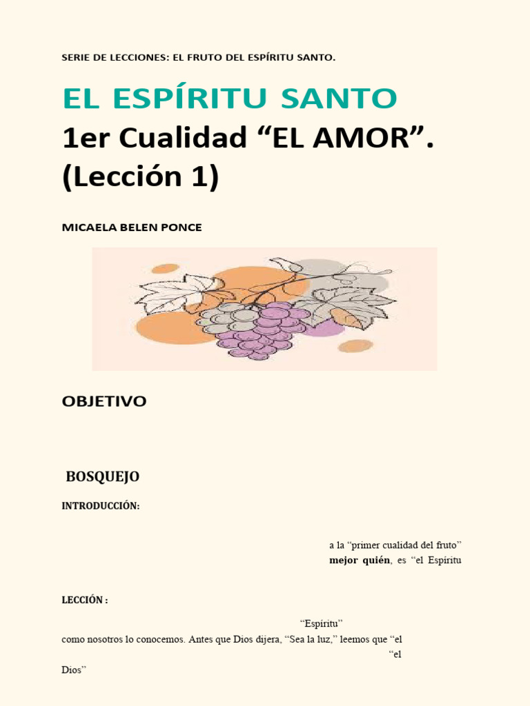 Fruto Del ES El Amor-Caracteristica Del Espiritu | PDF | espíritu Santo ...