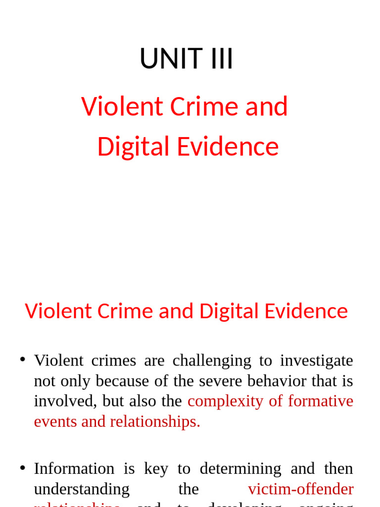 Violent Crime Investigation & Digital Evidence | PDF | Victimology ...