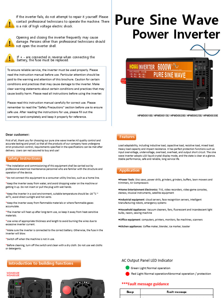 Pure Sine Wave: Power Inverter | PDF | Power Inverter | Power Supply