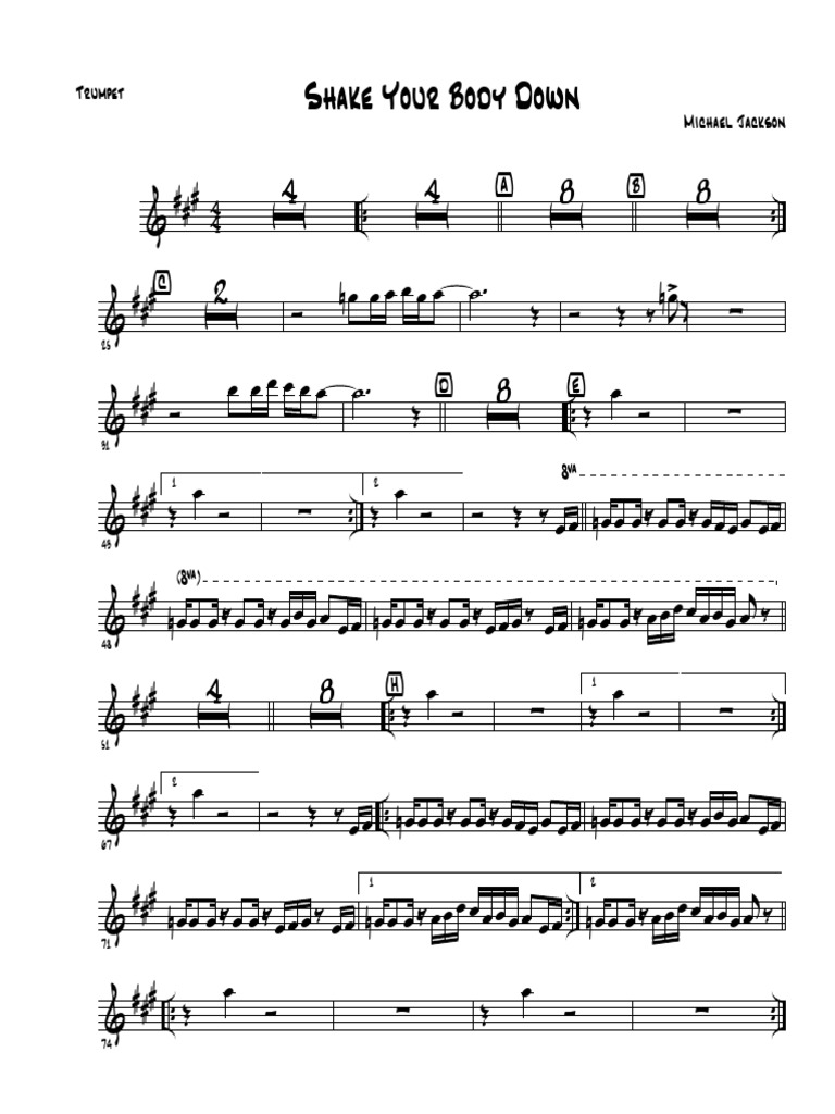 Shake Your Body Down - Trumpet | PDF