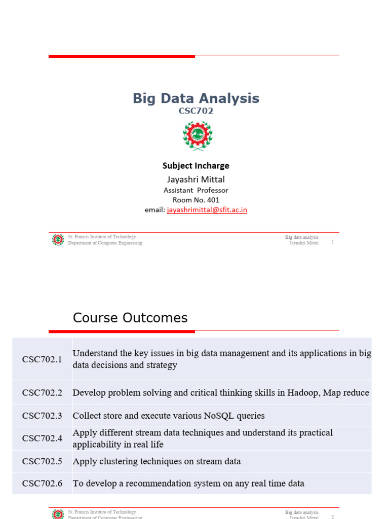 Big Data Analysis Course Overview | PDF | Apache Hadoop | Map Reduce