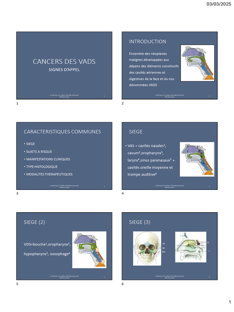 Signes d'appel du cancer ORL | PDF | Maladies et troubles | Spécialités ...