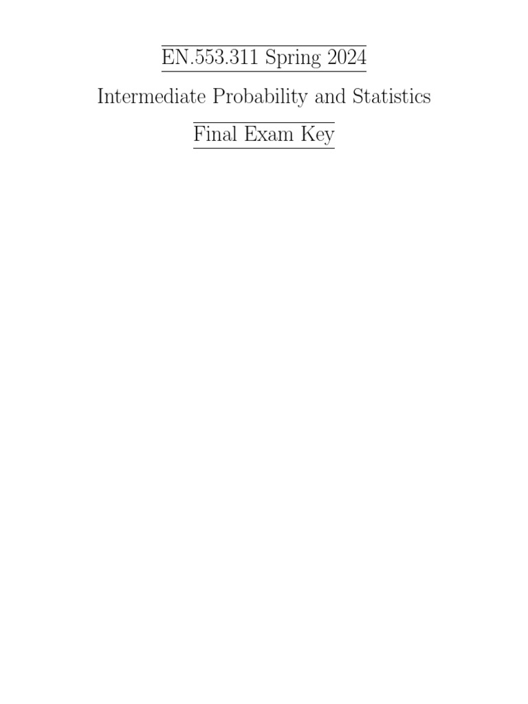 Probability and Statistics Exam Solutions | PDF | Null Hypothesis ...