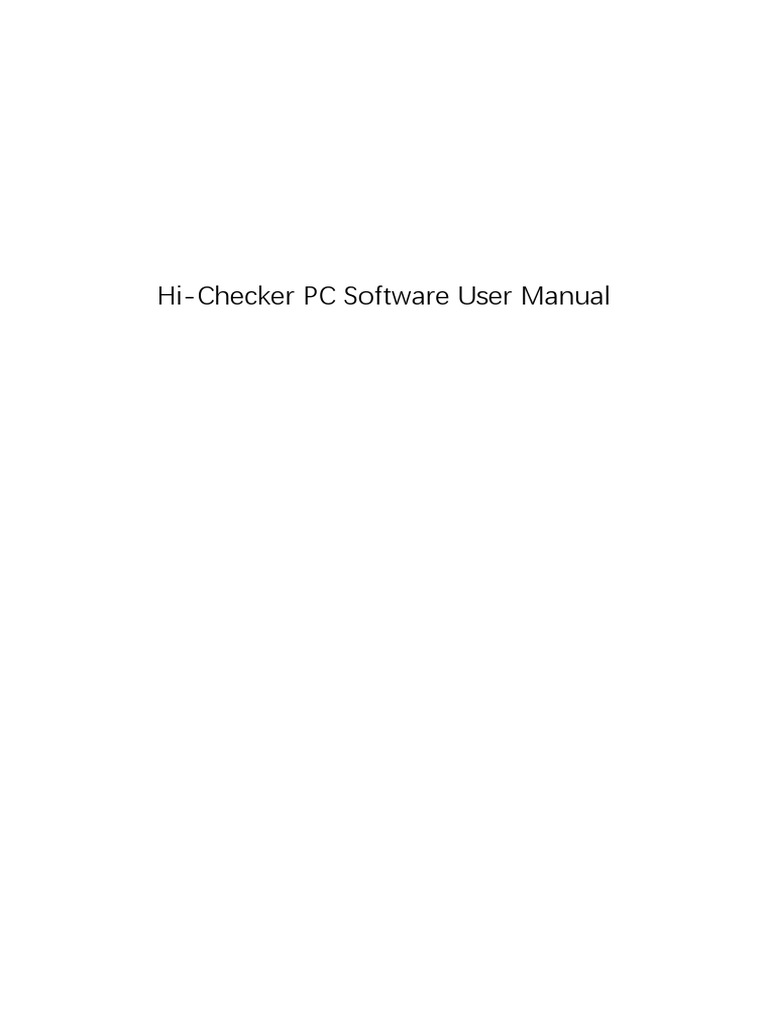 Hi-Checker Software User Manual | PDF | Computer File | Default ...