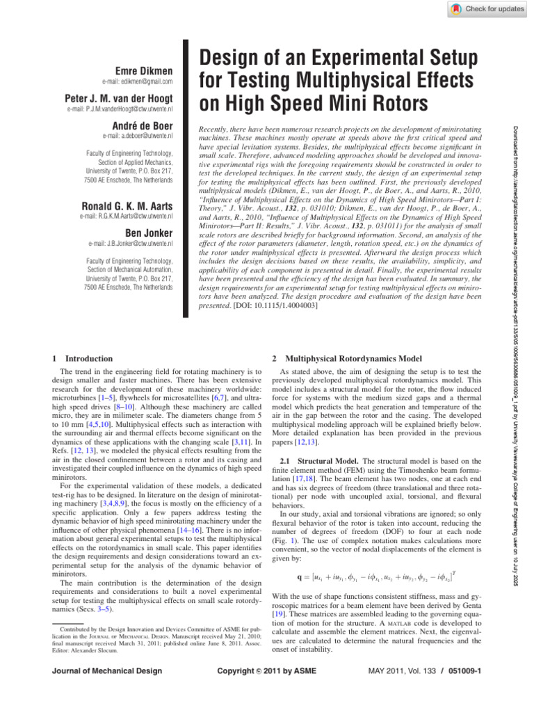 Experimental Setup for Mini Rotors Testing | PDF | Electric Motor ...