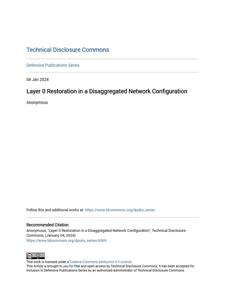 Layer 0 Restoration in Disaggregated Networks | PDF | Read Only Memory ...
