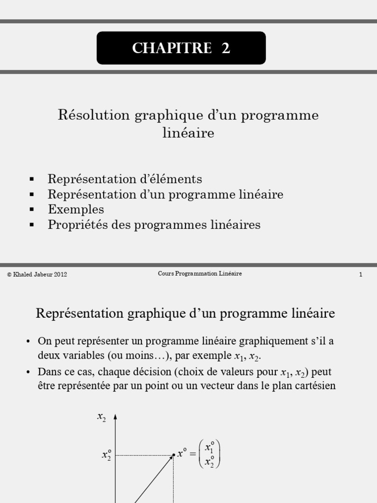 Résolution graphique en programmation linéaire | PDF | Pente ...